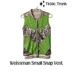 Weissman White and Silver Sequin Vest